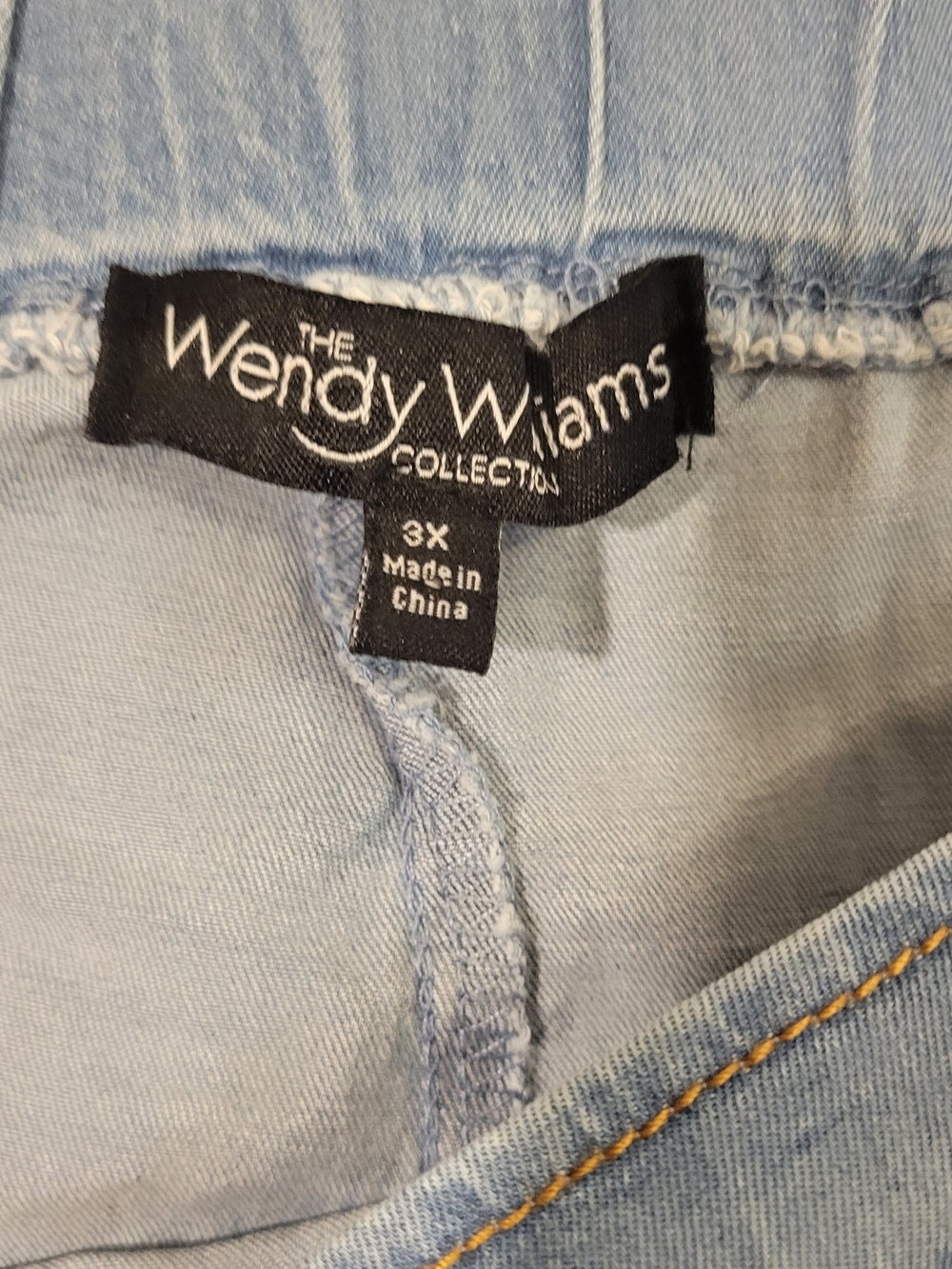 Wendy Williams 3X Chambray Pull On Wide Leg Pants Light Wash Plus Size - Picture 3 of 6